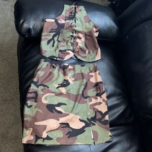 Army fatigue skirt set